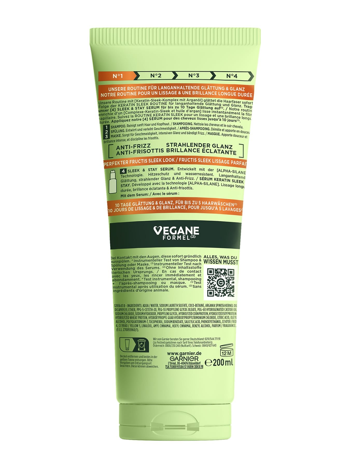 Fructis Keratin Sleek Shampoo Rückseite